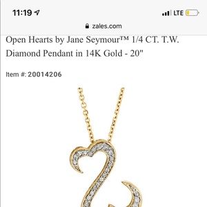 Open Hearts Necklace 1/4 ct tw Diamonds 10K Y Gold